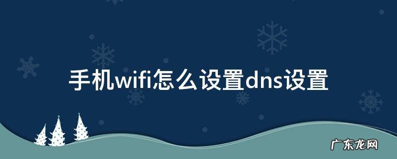 手机wifi怎么设置dns设置