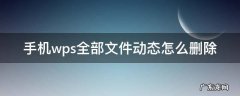 手机wps全部文件动态怎么删除