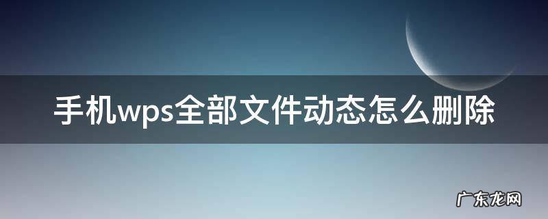 手机wps全部文件动态怎么删除