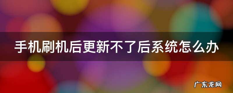 手机刷机后更新不了后系统怎么办