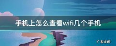 手机上怎么查看wifi几个手机
