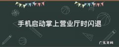 手机启动掌上营业厅时闪退