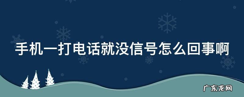 手机一打电话就没信号怎么回事啊