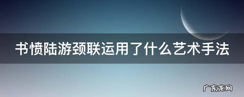 书愤陆游颈联运用了什么艺术手法