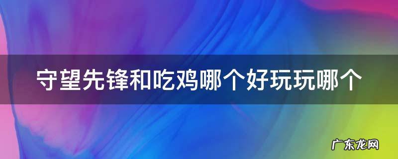 守望先锋和吃鸡哪个好玩玩哪个