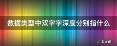 数据类型中双字字深度分别指什么