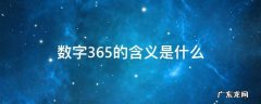 数字365的含义是什么