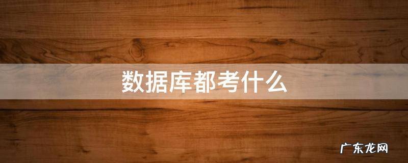 数据库都考什么