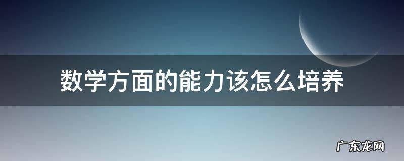 数学方面的能力该怎么培养