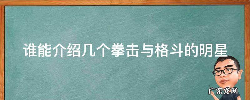 谁能介绍几个拳击与格斗的明星