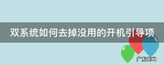 双系统如何去掉没用的开机引导项