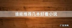 谁能推荐几本好看小说