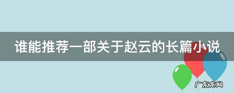谁能推荐一部关于赵云的长篇小说