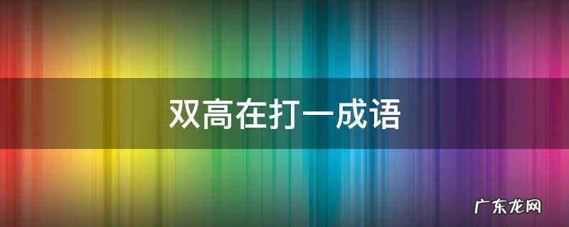 双高在打一成语