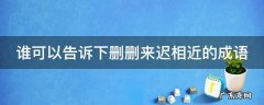 谁可以告诉下删删来迟相近的成语