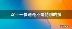 双十一快递是不是特别的慢