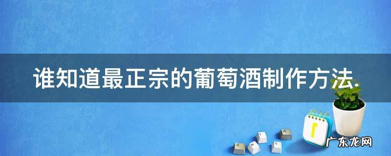 谁知道最正宗的葡萄酒制作方法.