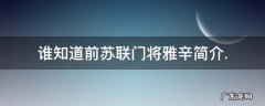谁知道前苏联门将雅辛简介.