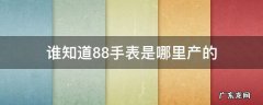 谁知道88手表是哪里产的