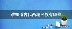 谁知道古代西域民族有哪些