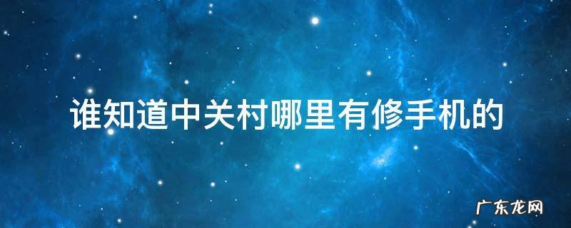 谁知道中关村哪里有修手机的
