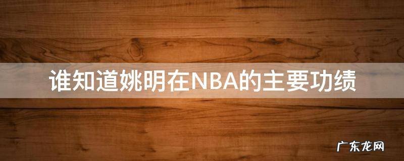 谁知道姚明在NBA的主要功绩