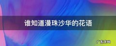 谁知道漫珠沙华的花语