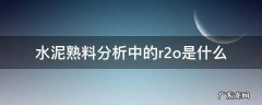 水泥熟料分析中的r2o是什么