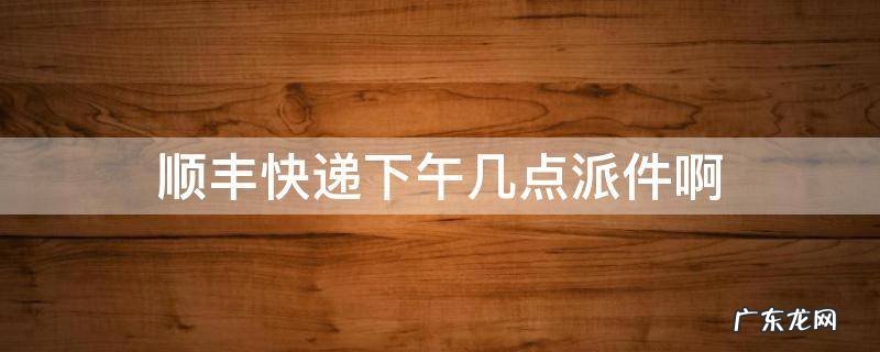 顺丰快递下午几点派件啊