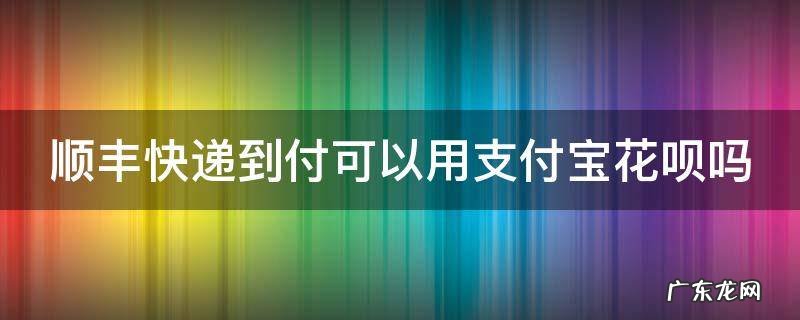 顺丰快递到付可以用支付宝花呗吗