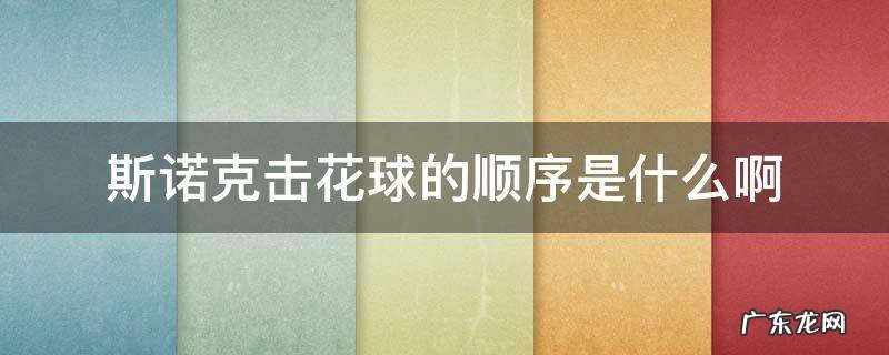 斯诺克击花球的顺序是什么啊