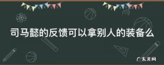 司马懿的反馈可以拿别人的装备么