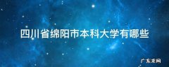 四川省绵阳市本科大学有哪些