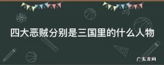 四大恶贼分别是三国里的什么人物