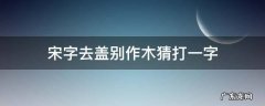宋字去盖别作木猜打一字