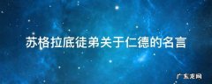 苏格拉底徒弟关于仁德的名言