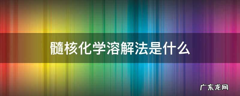 髓核化学溶解法是什么