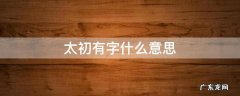 太初有字什么意思
