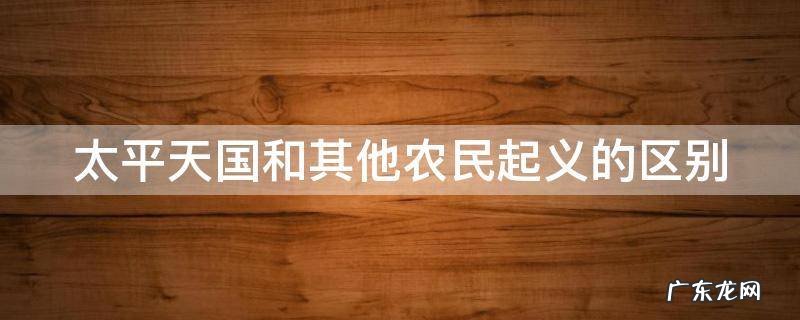 太平天国和其他农民起义的区别