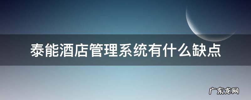 泰能酒店管理系统有什么缺点