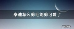 泰迪怎么剪毛能剪可爱了