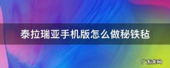 泰拉瑞亚手机版怎么做秘铁毡