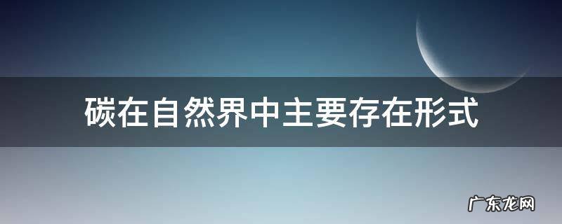 碳在自然界中主要存在形式
