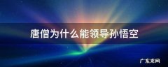 唐僧为什么能领导孙悟空