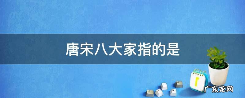 唐宋八大家指的是