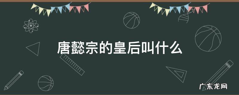 唐懿宗的皇后叫什么