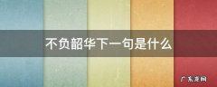 不负韶华下一句是什么,不负韶华下一句是什么意思