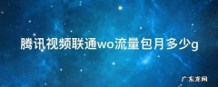 腾讯视频联通wo流量包月多少g