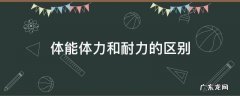体能体力和耐力的区别