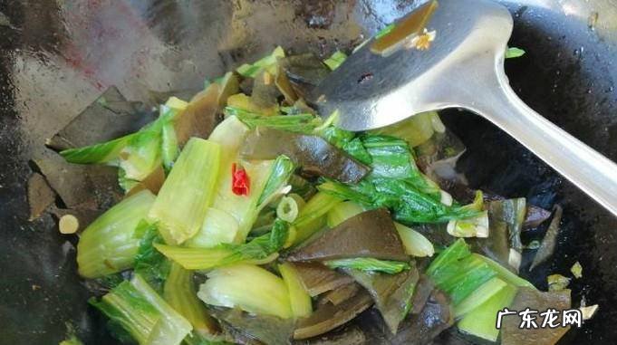 素炒海带油菜的做法